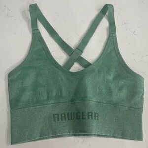 Rawgear Women’s Sports Bra Size XS green camo Crisscross Back Adjustable Straps